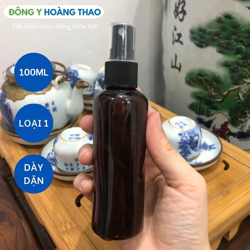 ✅Chai xịt phun sương rỗng 100ml, màu nâu, nắp đen, vỏ chai chiết mỹ phẩm dày dặn, cứng cáp, hàng nhập