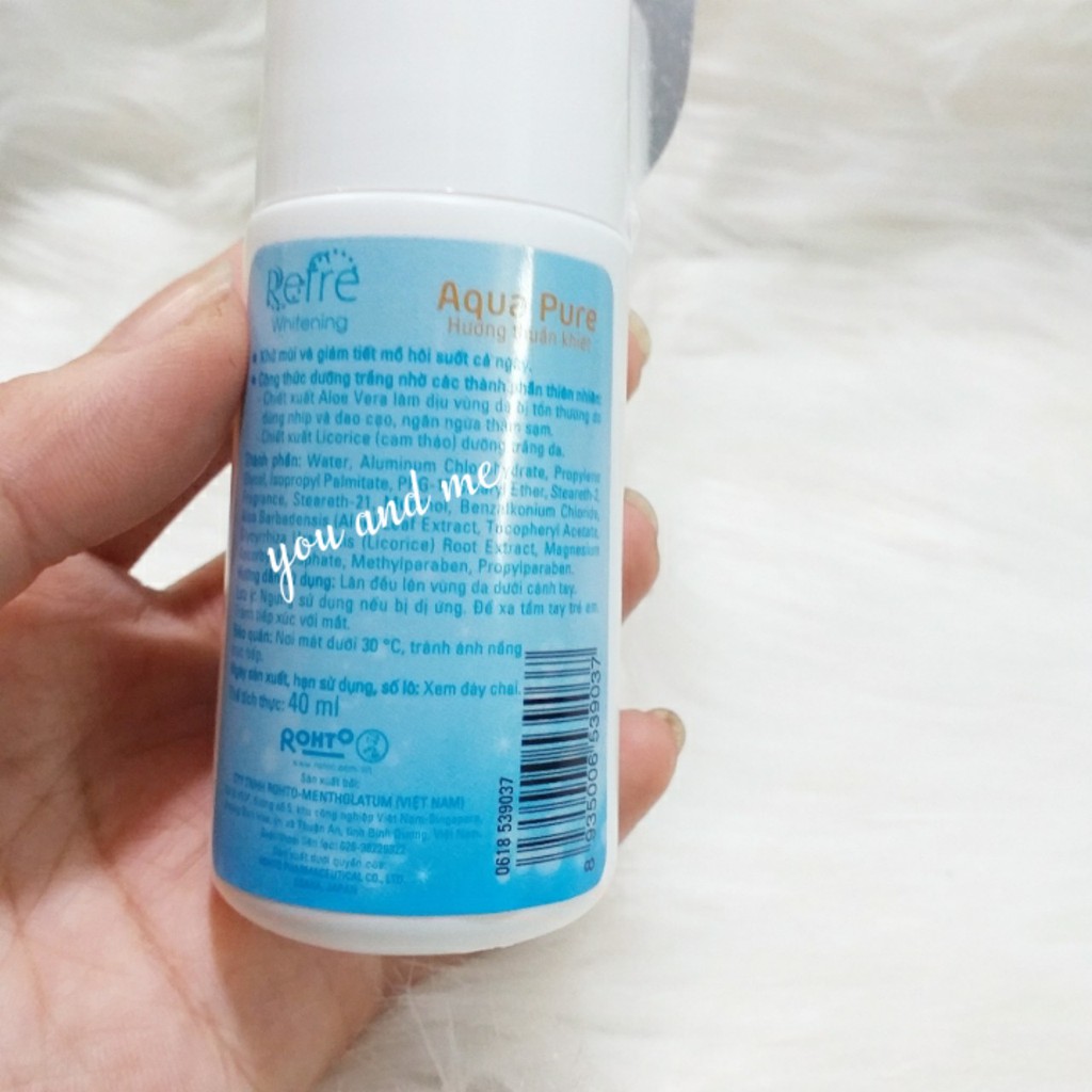 Lăn khử mùi dưỡng trắng hương nước hoa Refre 40ml