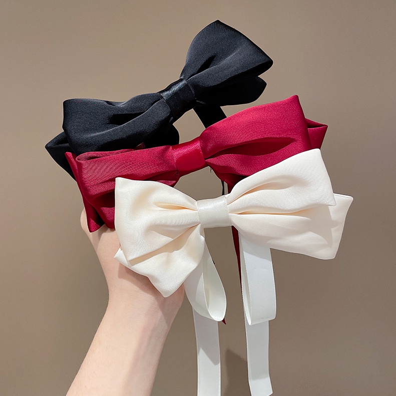 Kẹp Tóc Nơ Lớn Bằng Lưới Màu Đỏ Thời Trang Cao Cấp Phong Cách Hàn Quốc Cho Nữ