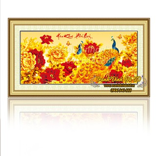 TRANH ĐÍNH ĐÁ CÔNG 110X55CM