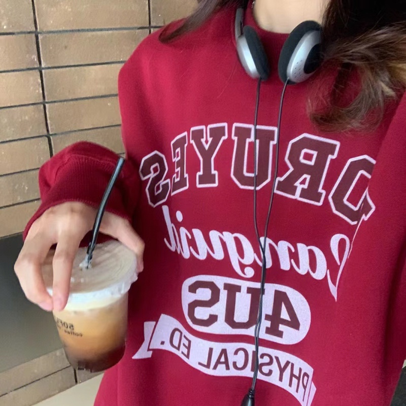 NRVP Mới Áo Thun Tay Dài Dáng Rộng In Chữ Phong Cách Hàn Quốc 2023