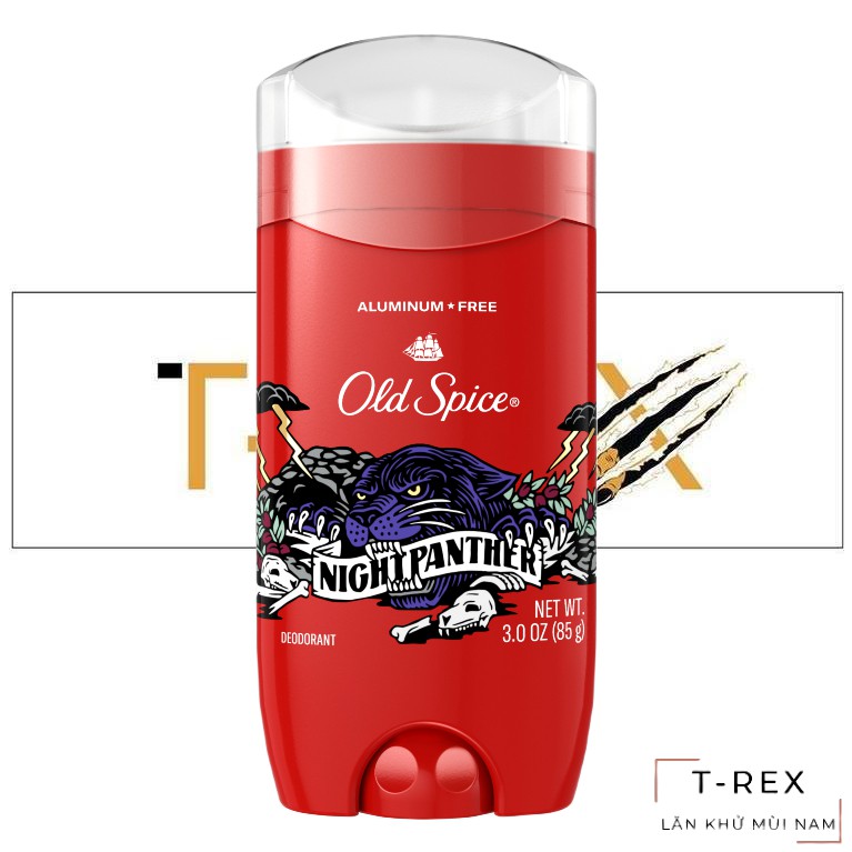 [Chuẩn Auth] Lăn Khử Mùi Old Spice Wild Collection Night Panther Aluminum-Free 85Gr (Sáp Xanh)