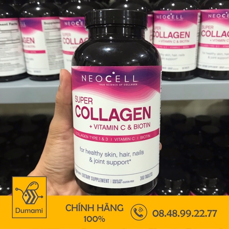 [ Ship nhanh+ Date xa] Viên Uống Super Collagen Neocell +C 6000 Mg type 1 - 3 Neocell 360 viên