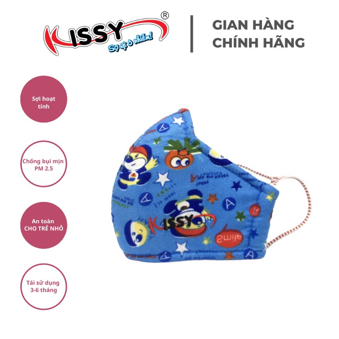 Khẩu Trang Kissy Trẻ Em Từ 4 Đến 10 Tuổi Chống Bụi Mịn, Giao Đúng Mẫu Họa Tiết Củ Hành Dễ Thương