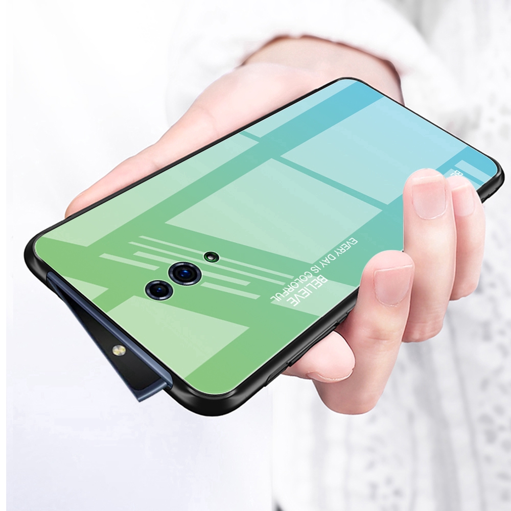 Ốp điện thoại mặt kính cường lực màu Gradient dành cho OPPO F11/Pro/Reno 10x zoom | BigBuy360 - bigbuy360.vn