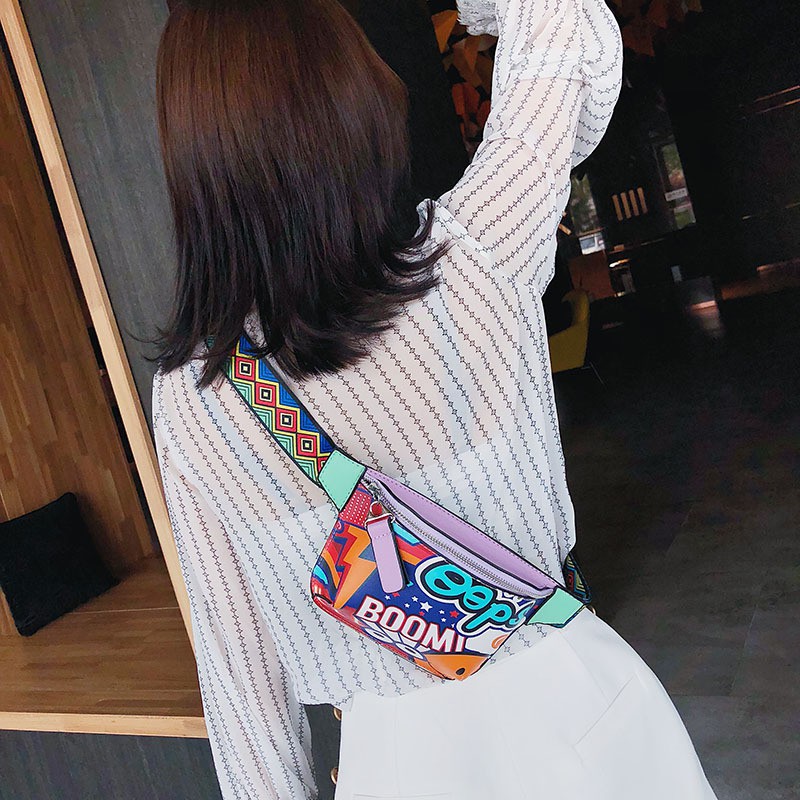 (Ảnh thật) Túi đeo chéo bao tử da UP BOOM ulzzang