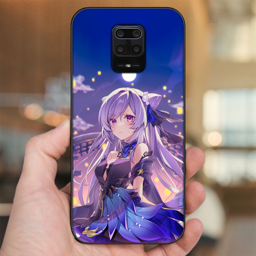 Ốp lưng Xiaomi Redmi Note 9s, Note 9 Pro viền đen in hình Keqing Genshin Impact