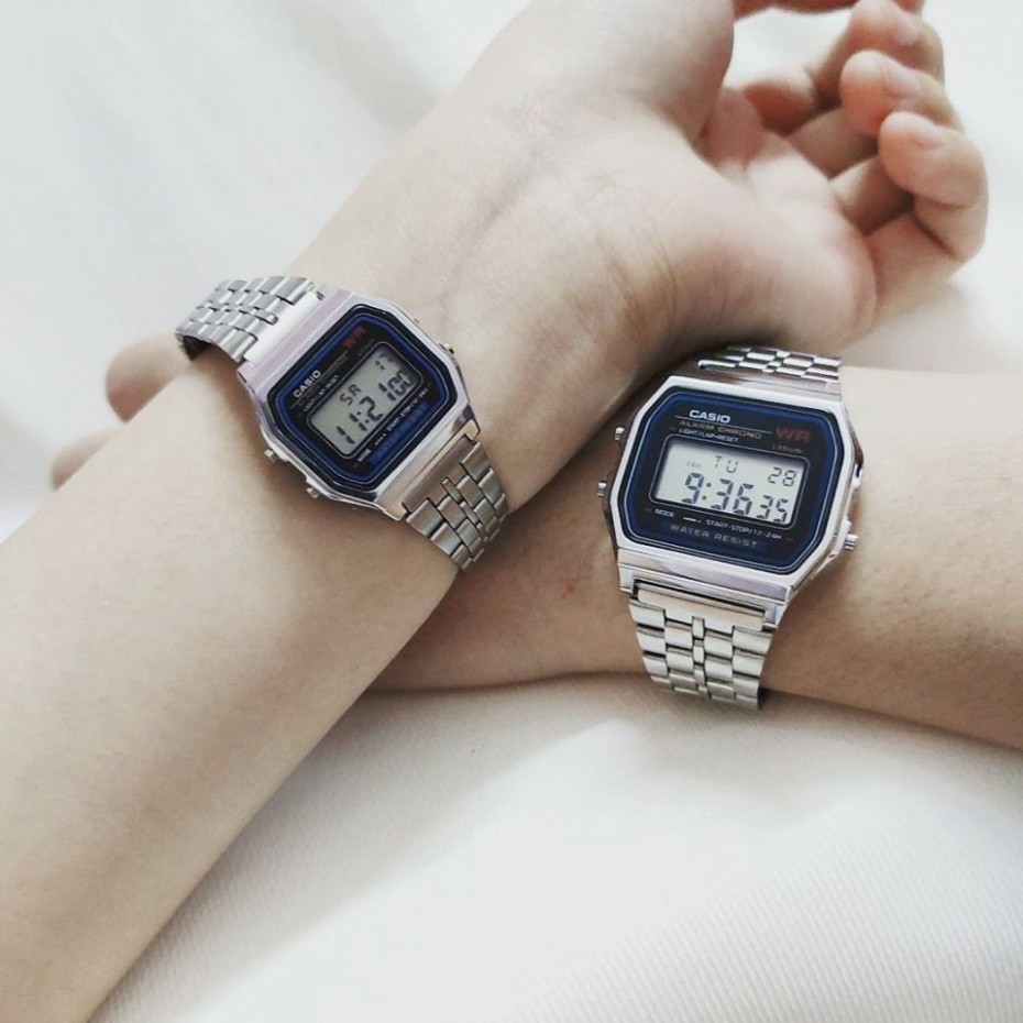 Đồng hồ điện tử đeo tay cặp đôi nam nữ WR A159 thể thao số led mặt vuông đẹp chính hãng cao cấp