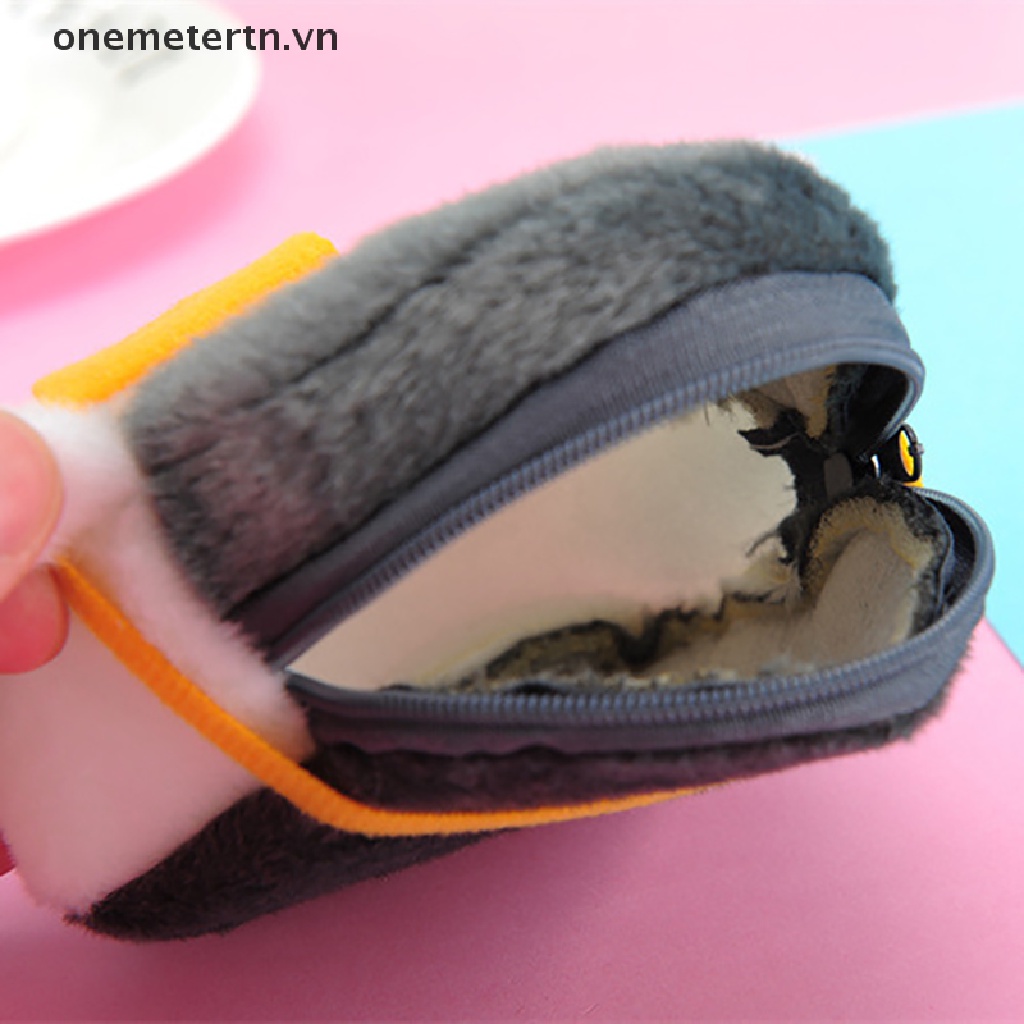 Onemetertn Ví Đựng Tiền Xu Mini Hình Chim Cánh Cụt Nhồi Bông Mềm Mại Đáng Yêu