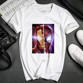 Áo thun in hinh Ironman vs Spiderman