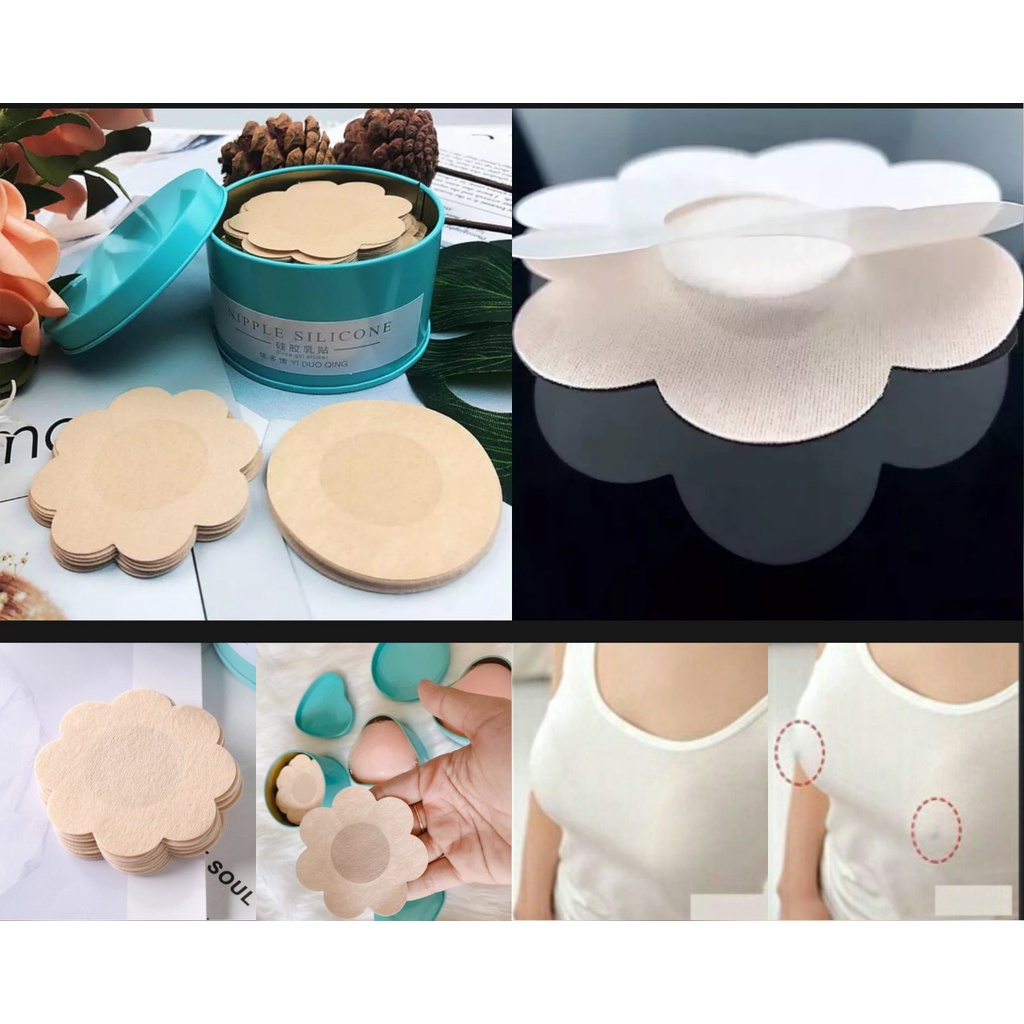 Hộp 60 Miếng Dán Ti Giấy Đầu Ngực, Nhũ Hoa Dùng 1 Lần