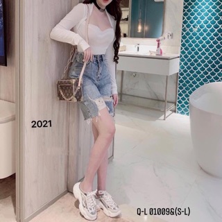 Quần xooc bò rách gối -L