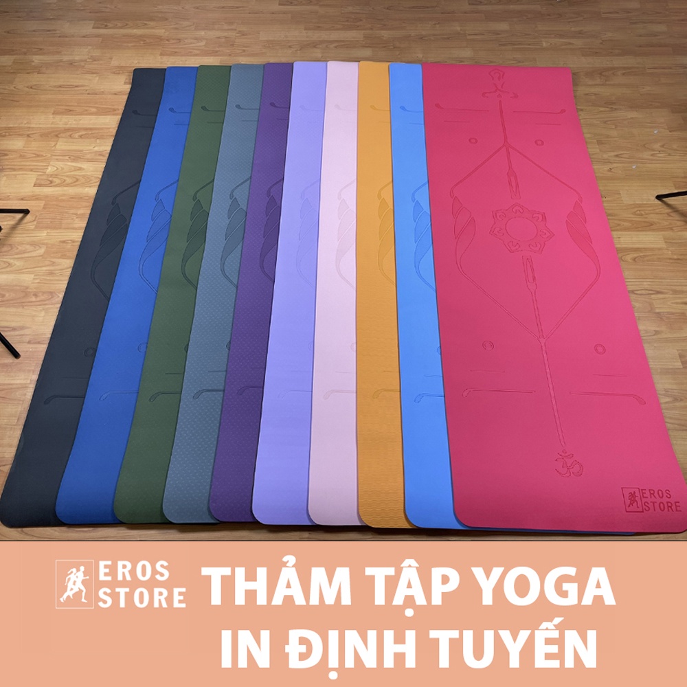 Thảm Tập Yoga 8MM Định Tuyến TPE Cao Cấp Chống Trượt Chính Hãng Eros Store