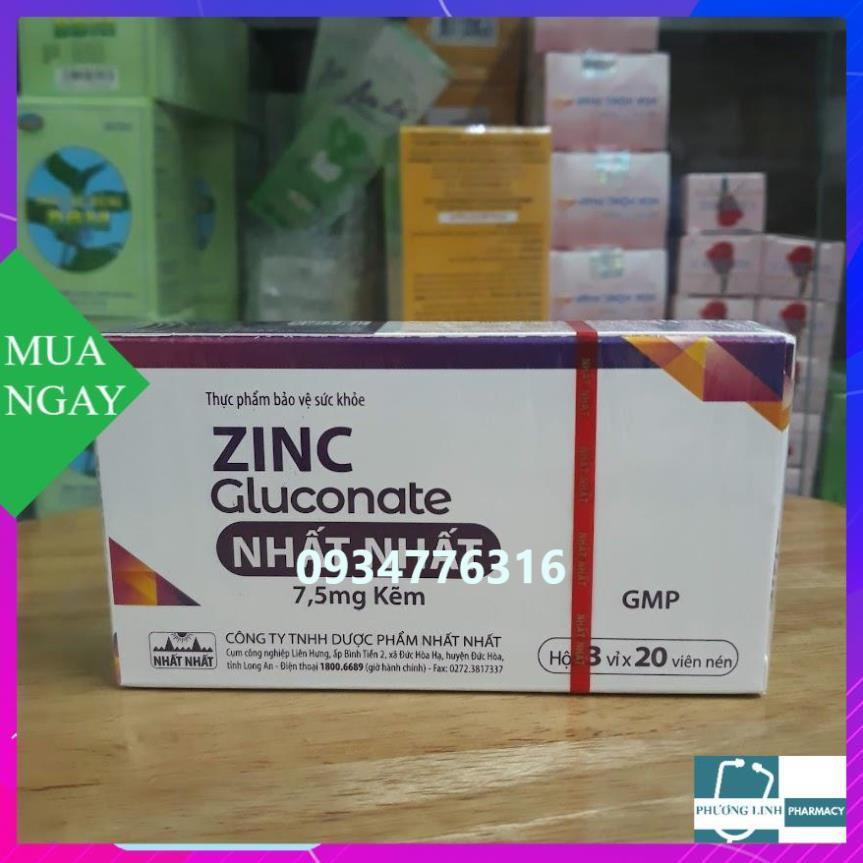ZINC Gluconate Nhất Nhất - Hộp 60 viên