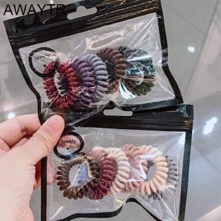 Set 6 dây buộc tóc lò xo màu sắc kẹo ngọt phong cách Hàn Quốc xinh xắn dành cho nữ