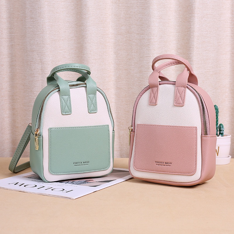 Túi Đeo Chéo Mini Phối Màu Tương Phản Thời Trang Hàn Quốc Cho Nữ