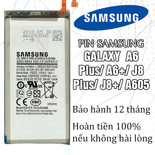 Pin Samsung Galaxy  A6 Plus/ A6+/ J8 Plus/ J8+/ A605/ BJ805ABE - Bảo hành 12 tháng