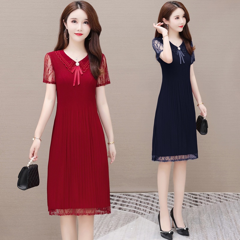 Set Áo Váy Chiffon Dáng Chữ A Thời Trang Mùa Hè Cho Phụ Nữ Trung Niên 30-40-50 Tuổi
