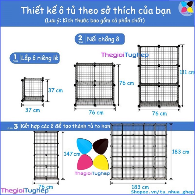 SỈ - TUYỂN CTV KỆ LƯỚI SẮT THÉP ĐA NĂNG 4 Ô. Tặng kèm chốt và hướng dẫn lắp. Kích thước 37.37cm/1 tấm