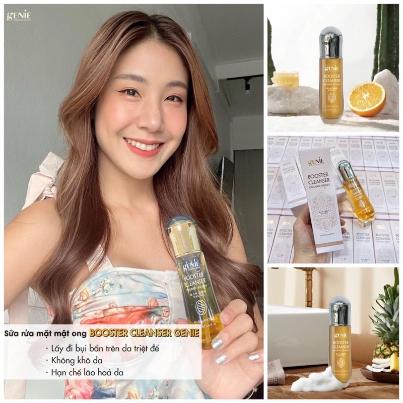 Sữa rửa mặt Genie Booster cleanser chiết xuất mật ong CHÍNH HÃNG Hàn Quốc
