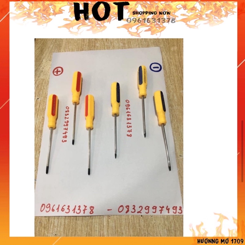 Tô vít 1 đầu có nam châm, tua vít sọc đủ size 3mm dài 75mm