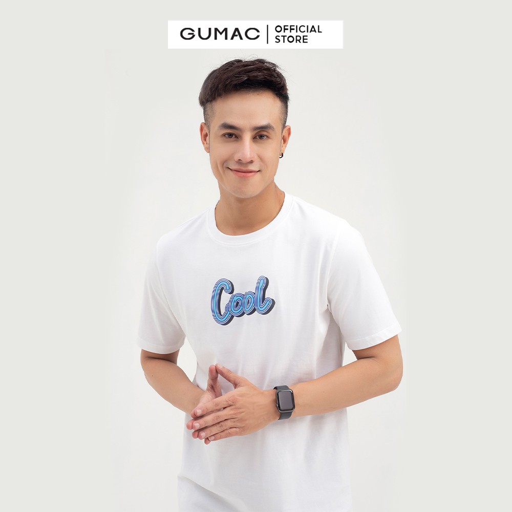[Mã WABRG208 giảm 10% tối đa 50k đơn từ 250k] Áo thun nam GUMAC in chữ Cool lịch lãm, cổ tròn tay ngắn ATNB798 | BigBuy360 - bigbuy360.vn