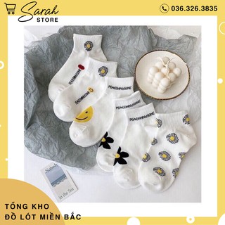 Set 10 Đôi Tất Hoa Cúc Hot Trend ( Đen và Trắng )
