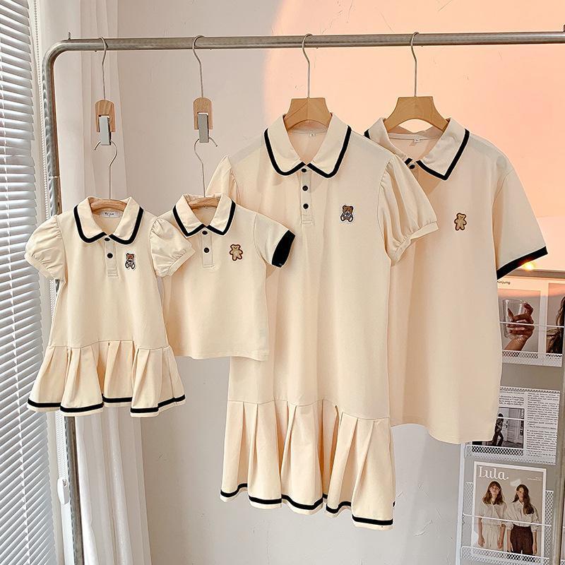 Váy Polo Kẻ Sọc Có Cổ Thời Trang Mùa Hè Cho Mẹ Và Bé