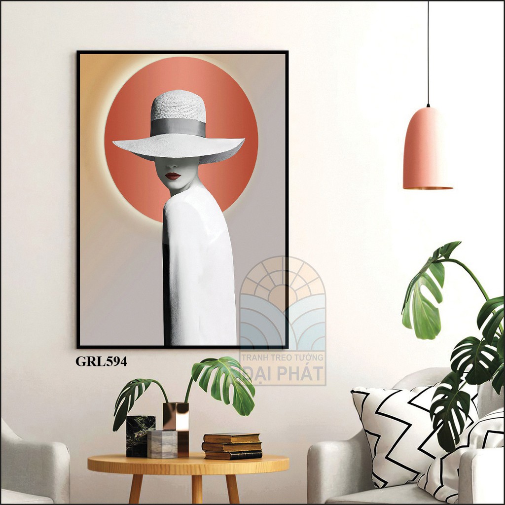 Tranh đơn treo tường trang trí spa cô gái và cánh hoa