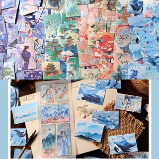 Cuốn 50 miếng sticker phong cách cổ trang