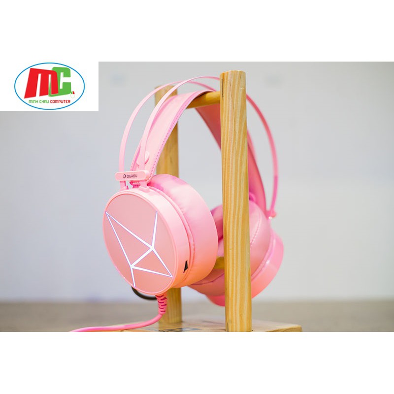 Tai Nghe Gaming Dareu EH722X Màu Hồng Led RGB - Hàng Chính Hãng