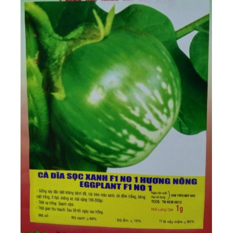 HẠT GIỐNG CÀ DĨA SỌC XANH F1 - GÓI 1 GRAM