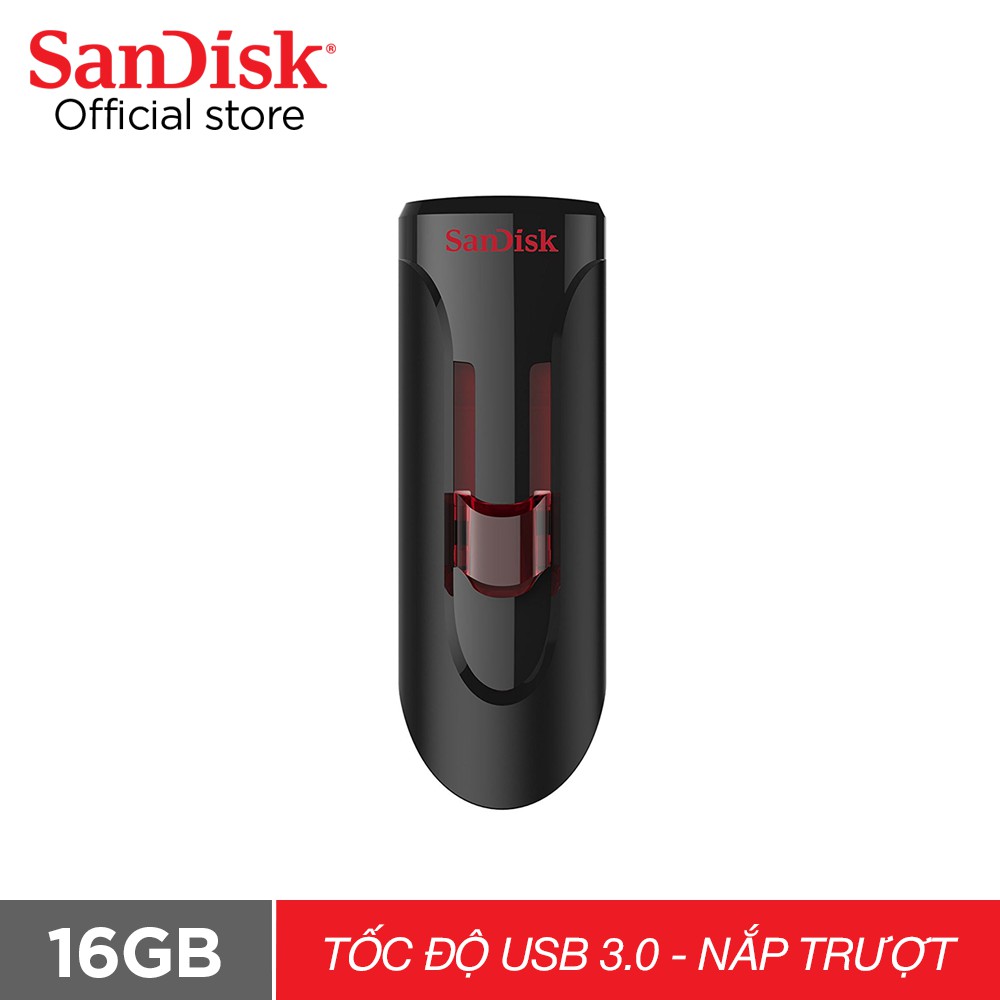 USB 3.0 SanDisk CZ600 16GB Cruzer Glide tốc độ cao upto 100MB/s - Hãng phân phối chính thức