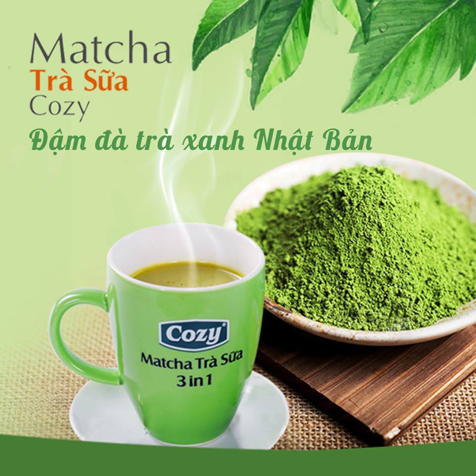 (freeship50k)COZY MATCHA TRÀ SỮA 3 IN 1 hộp 18 gói