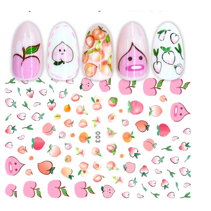 sticker hoa quả trang trí nail