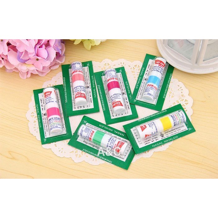 Ống Hít Thông Mũi 2 Đầu Peppermint Field Inhaler Aromatics, Ống Hít Thông Mũi Bạc Hà Poysian Mark (giao màu ngẫu nhiên)