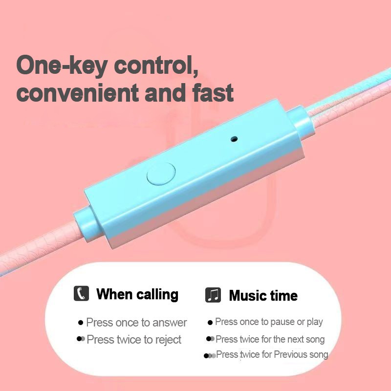 Tai Nghe Nhét Tai Âm Thanh HiFi Có Mic Màu Sắc Kẹo Ngọt Bicolor U24 1 Tặng 1