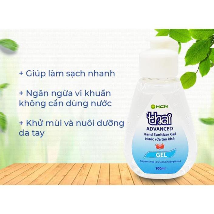 Nước rửa tay khô Thai Advanced gel 100ml diệt 99.9% vi khuẩn