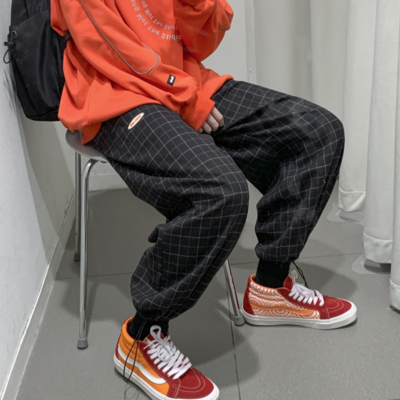 Quần Dài Ca Rô Ống Rộng Thời Trang Cổ Điển Cho Nam