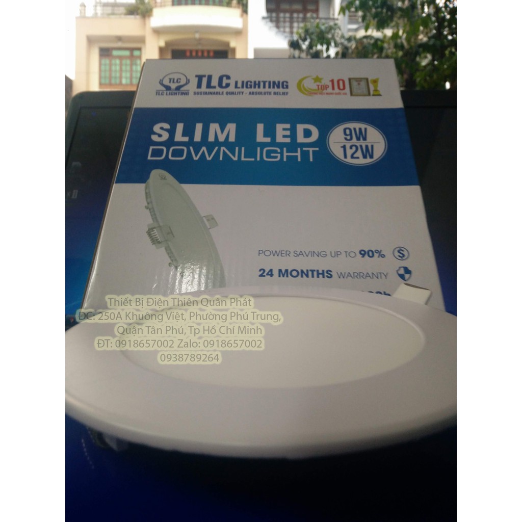 Đèn led âm trần 9W TLC siêu mỏng chính hãng  với 2 phân loại màu