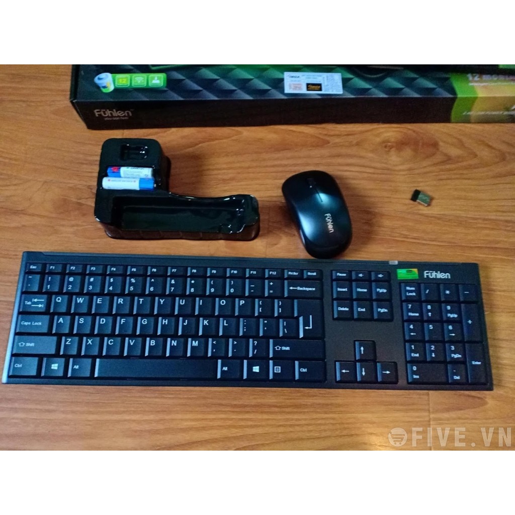 Bộ chuột và bàn phím không dây Fuhlen A120G - Màu đen - Chính hãng - BH 24 tháng