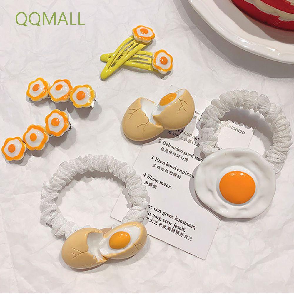 Kẹp tóc/ Dây cột tóc đính phụ kiện hình quả trứng đáng yêu thời trang Hàn Quốc cho nữ (có bán lẻ)