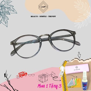 Gọng kính cận nam nữ dáng tròn vành dày chắc chắn thời trang Liupeyewear 8042 nhận cắt cận loạn viễn