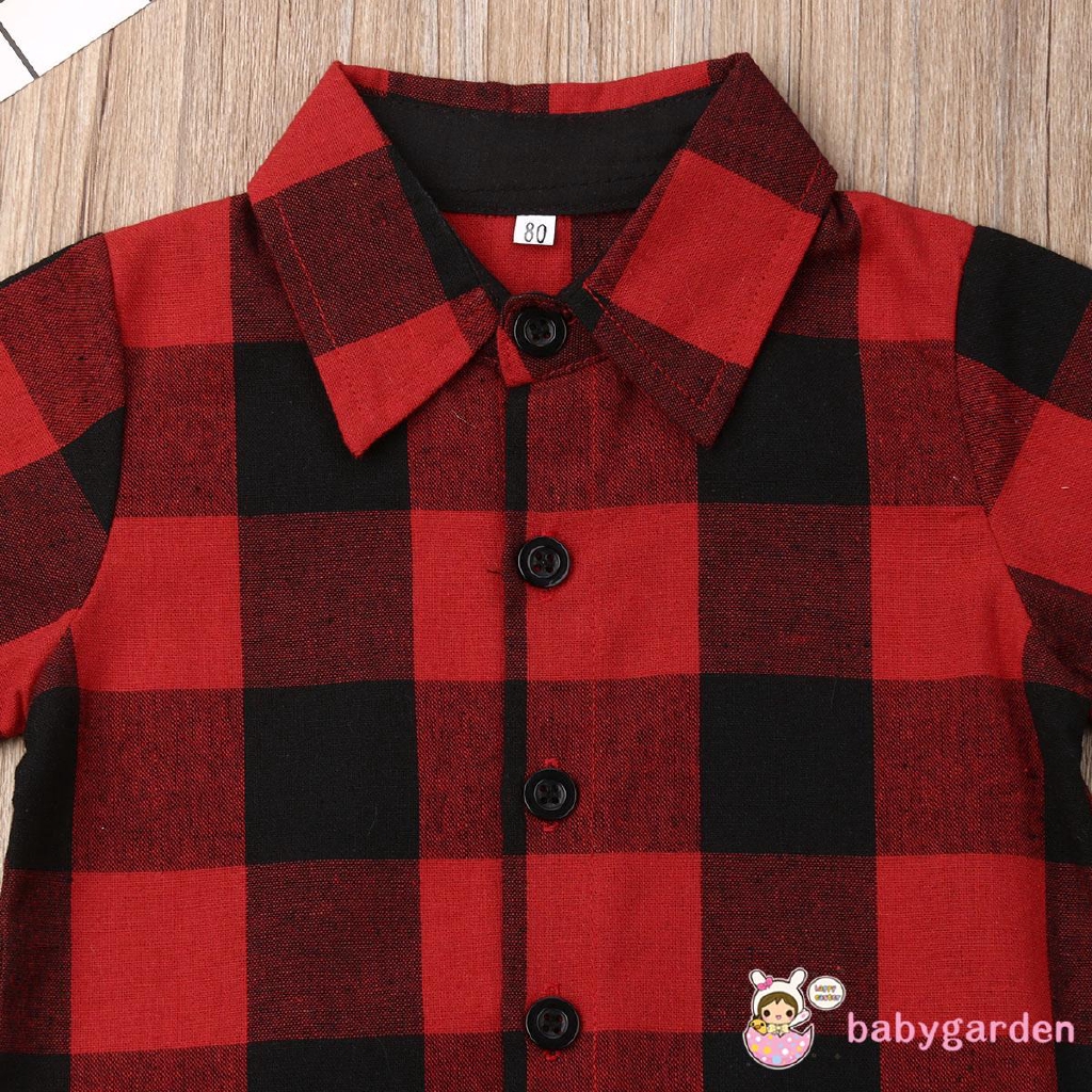 Set áo sơ mi tay ngắn sọc caro + quần short thời trang cho bé trai