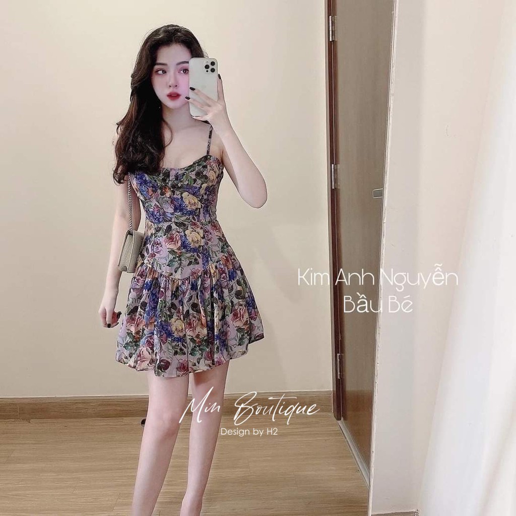 VÁY 2S HOA TÍM CHÂN BÈO 2 LỚP | BigBuy360 - bigbuy360.vn