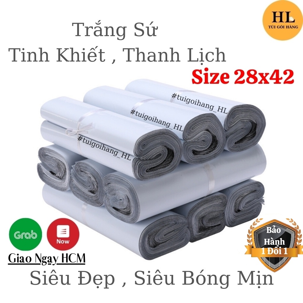 Túi Gói Hàng HL Chất Lượng Cao Cấp & Thông Dụng Size 28x42 Màu Trắng TUIGOIHANGHL