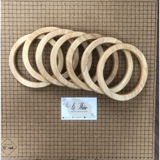 Quai gỗ tròn handmad ứng dụng làm túi xách macrame, móc len