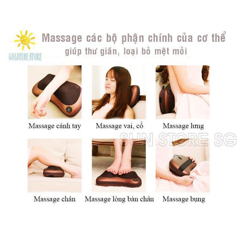 [MUA BAO NHIÊU TẶNG BẤY NHIÊU] Gối Massage Hồng Ngoại, Massage 8 bi Magic Home, BH BỞI SALA SHOP