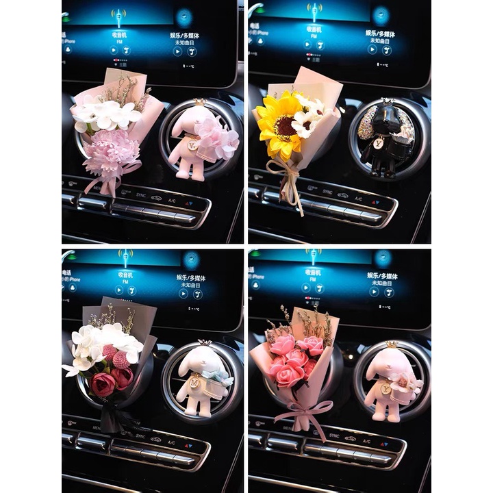 Cài Cửa Gió Sáp Thơm Hình Gấu Dễ Thương Tinh Dầu Thơm Xe - Phụ Kiện Trang Trí Cửa Gió Xe Hơi