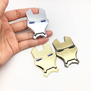 Kiểu dáng xe hơi ❥ ❈ Chrome Metal Iron Man Car Biểu tượng Dán trang trí Avengers Decal Phụ kiện ô tô xe máy Ô tô